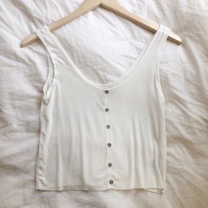 American Eagle cropped white tank